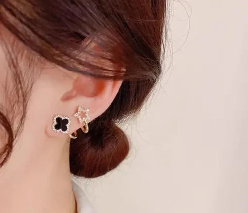 Starlit Noir Black Star Studs