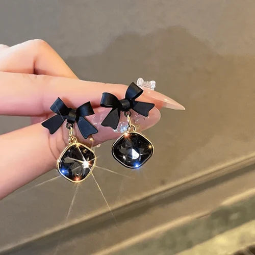 Starlit Noir Black Star Earrings