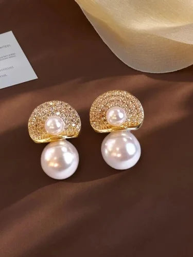 Pearl Crystal Studs