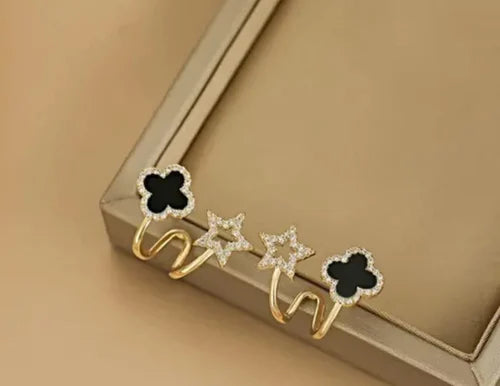 Starlit Noir Black Star Studs