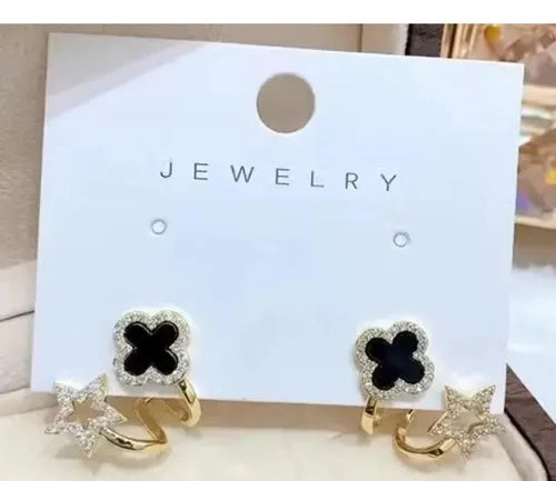 Starlit Noir Black Star Studs