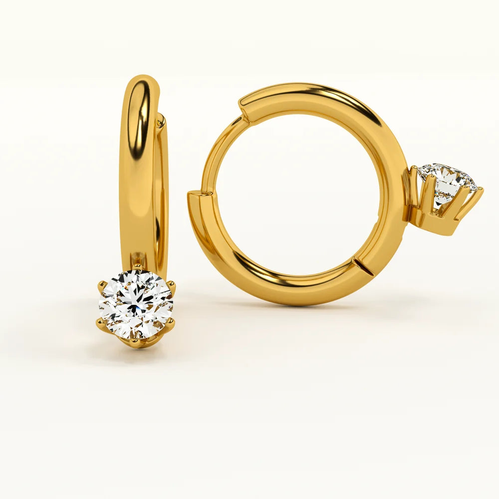 Zeeva Solitaire Hoop Earrings