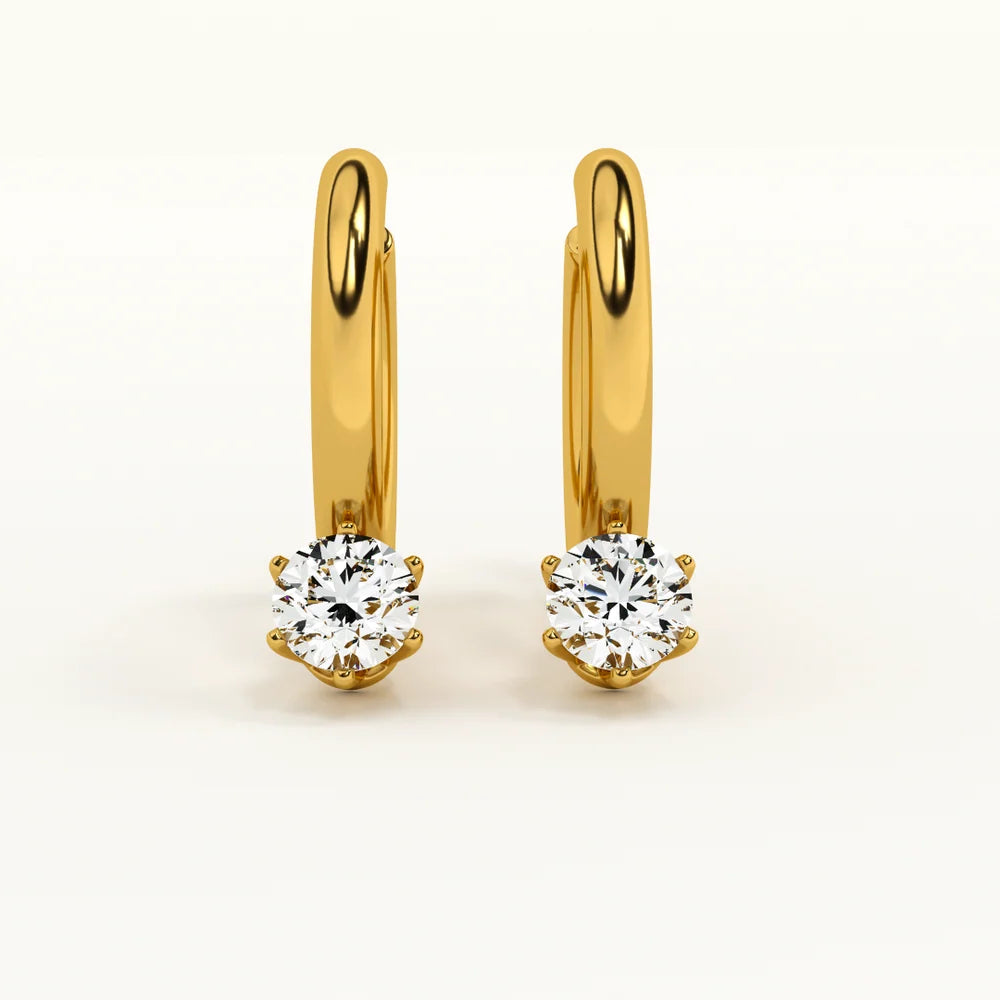 Zeeva Solitaire Hoop Earrings