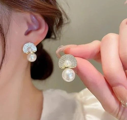 Pearl Crystal Studs