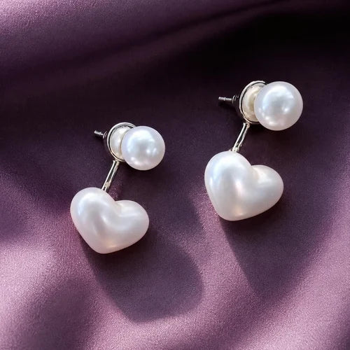 Pearl Heart Studs