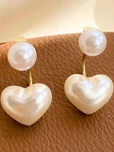 Pearl Heart Studs