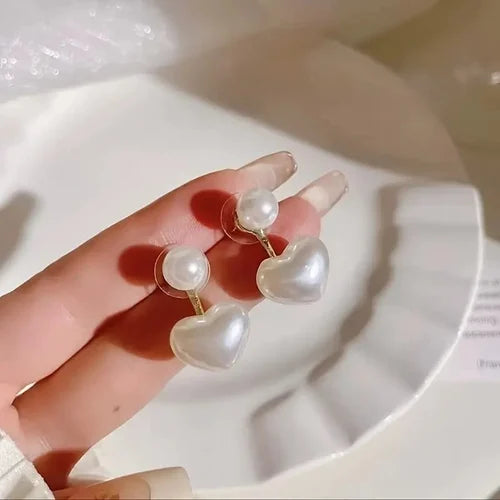 Pearl Heart Studs
